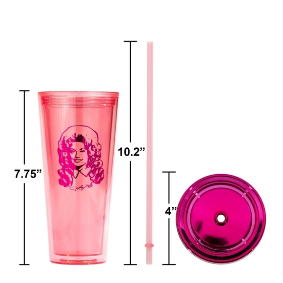 Starbucks Dining Starbucks 2023 Green Chrome Studded Tumbler/ Dolly Parton Pink - Picture 4 of 11